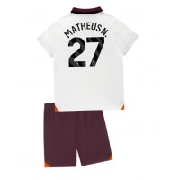 Manchester City Matheus Nunes #27 Bortaställ Barn 2023-24 Korta ärmar (+ Korta byxor)